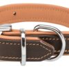 TRIXIE HALSBAND HOND ACTIVE COMFORT LEER BRUIN / LICHTBRUIN