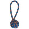 HAPPY PET ROPEE BAL TUGGER FLOSTOUW BLAUW / ORANJE