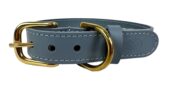 SAZZZ HALSBAND HOND BRAVEHEART CLASSIC LEER LICHTBLAUW