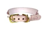 SAZZZ HALSBAND HOND SWEETIE CLASSIC LEER ROZE