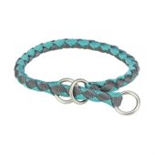 TRIXIE HALSBAND HOND CAVO HALFSLIP AQUA / GRAFIET GRIJS