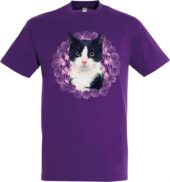 T-SHIRT KAT ZWART/WIT PAARS