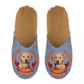 PANTOFFEL GOLDEN RETRIEVER LILA / BEIGE