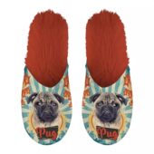 PANTOFFEL PUG MOPSHOND ORANJE