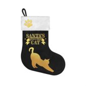 PLENTY GIFTS KERSTSOK SANTA'S FAVOURITE CAT ZWART