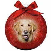 PLENTY GIFTS KERSTBAL FROSTED GOLDEN RETRIEVER ROOD