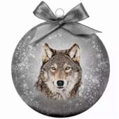 PLENTY GIFTS KERSTBAL FROSTED WOLF ZILVER